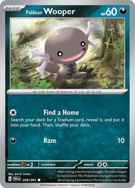 058/091 Paldean Wooper - Common Reverse Holo