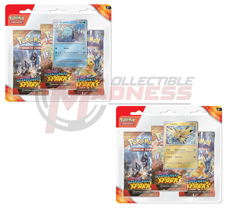 Pokemon - TCG - Surging Sparks Three Pack Booster Blister