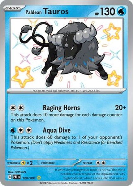 120/091 Paldean Tauros - Shiny Rare