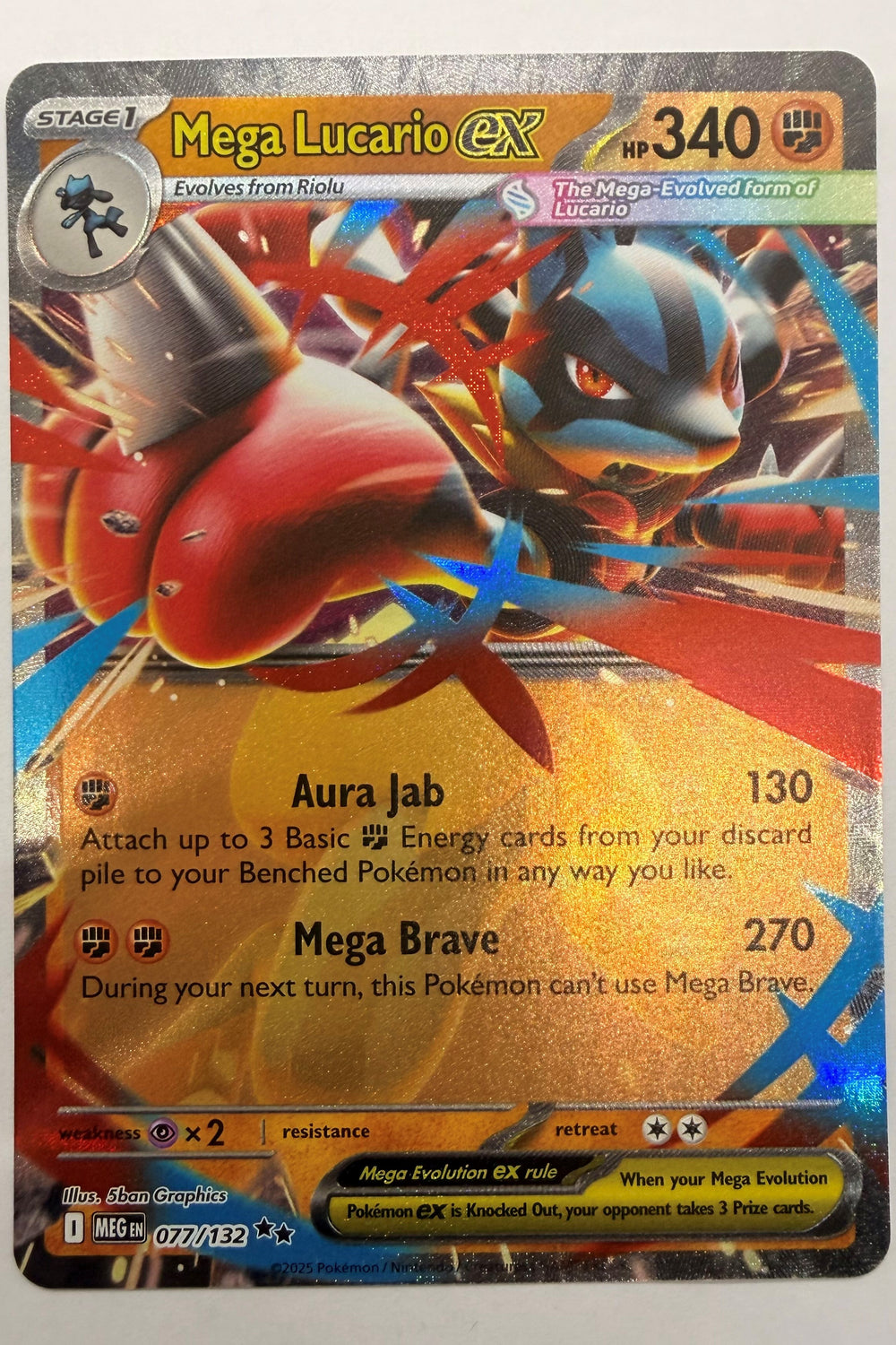 Mega Lucario ex 077/132 - Double Rare NM