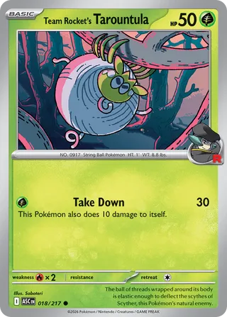 018/217 Team Rocket's Tarountula - Common