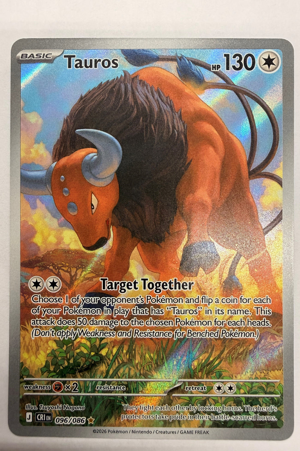 Tauros 096/086 Illustration Rare NM - Chaos Rising