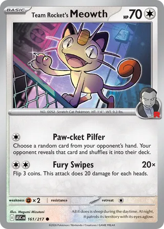161/217 Team Rocket's Meowth - Common