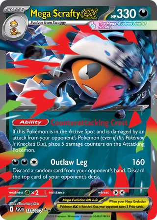 135/217 Mega Scrafty ex - Double Rare