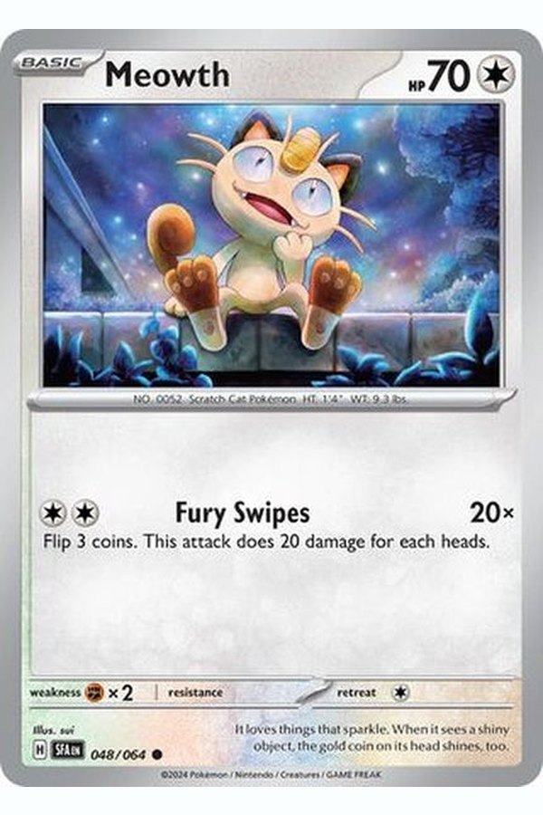 048/064  Meowth - Common Reverse Holo