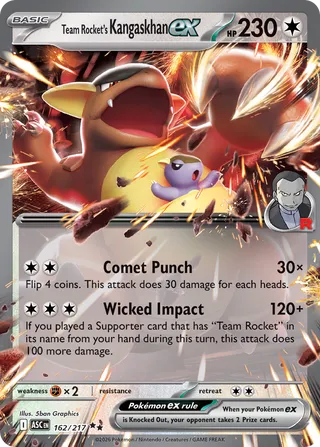162/217 Team Rocket's Kangaskhan ex - Double Rare