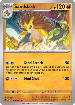 069/132 Sandslash - Common Reverse Holo