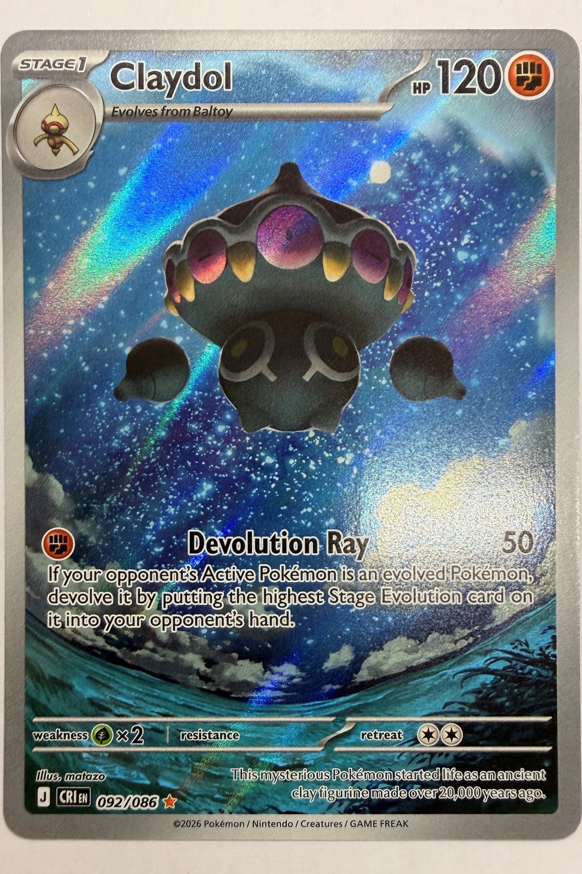 Claydol 092/086 Illustration Rare NM - Chaos Rising