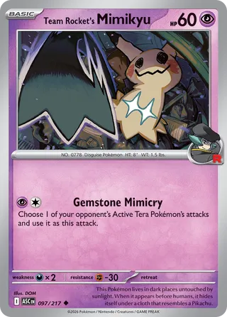 097/217 Team Rocket's Mimikyu - Uncommon