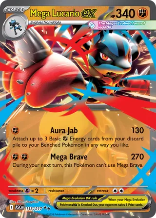 113/217 Mega Lucario ex - Double Rare