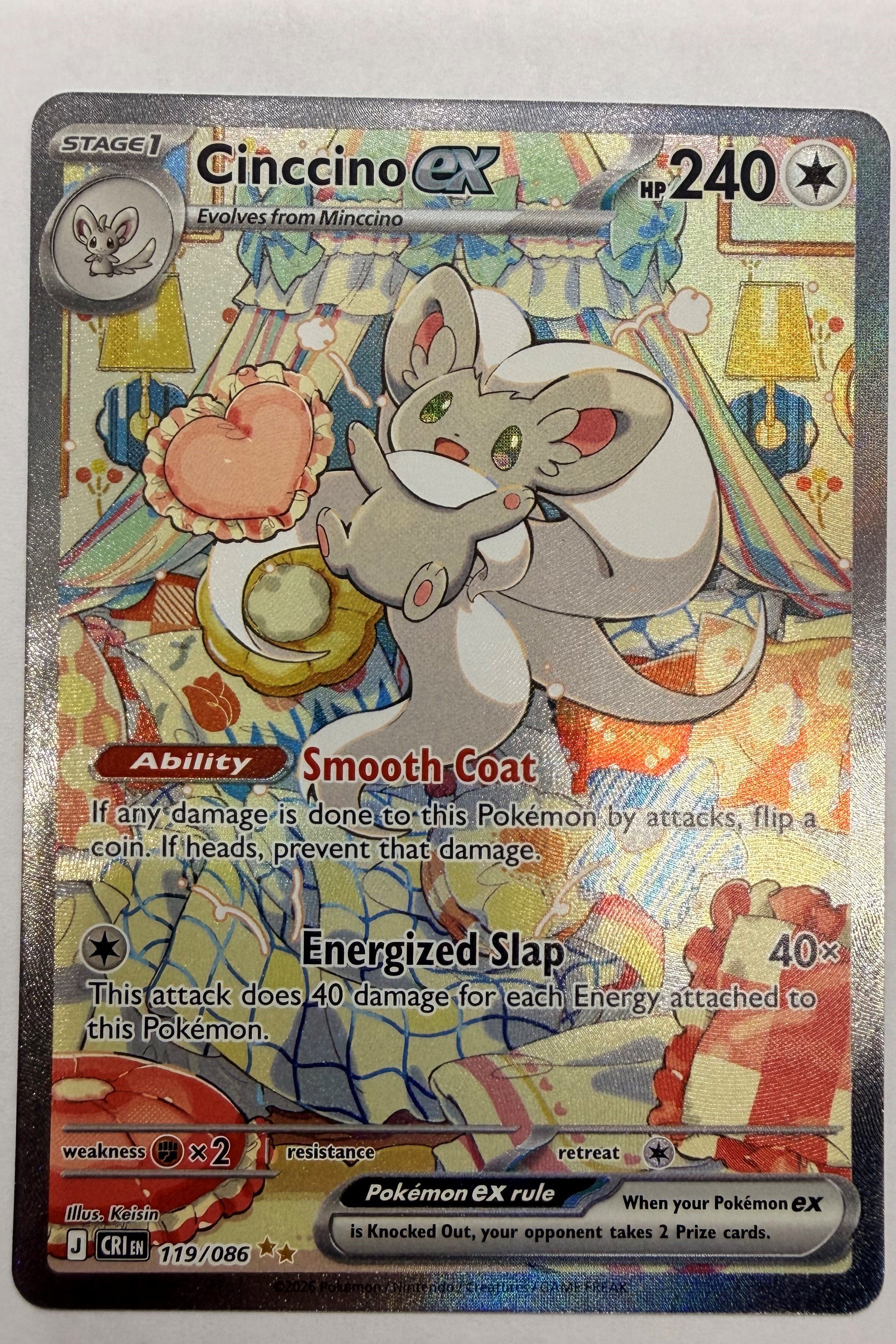 Cinccino ex 119/086 Special Illustration Rare NM - Chaos Rising