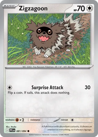 081/094 Zigzagoon - Common Reverse Holo