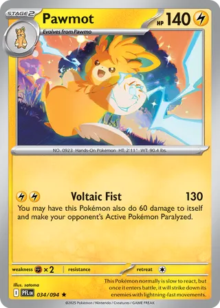 034/094 Pawmot - Rare Holo