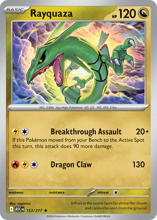 153/217 Rayquaza - Rare Reverse Holo
