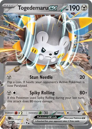 149/217 Togedemaru ex - Double Rare