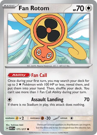 171/217 Fan Rotom - Common Reverse Holo