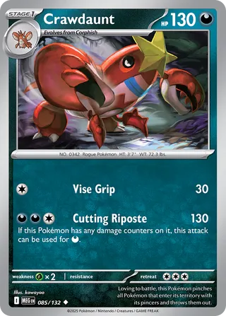 085/132 Crawdaunt - Uncommon Reverse Holo
