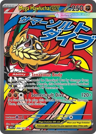268/217 Mega Hawlucha ex - Mega Attack Rare