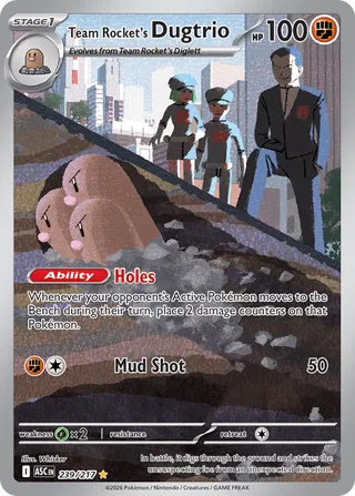 239/217 Team Rocket's Dugtrio - Illustration Rare