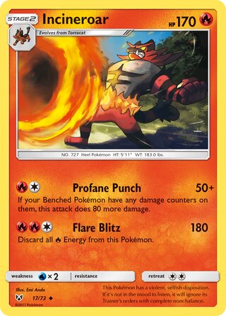 17/73 Incineroar - Uncommon