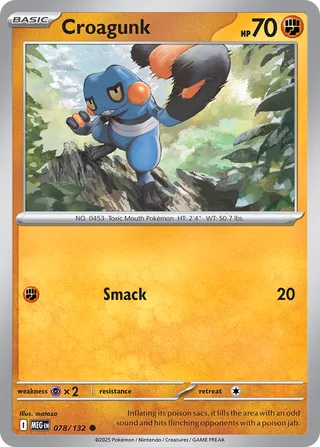078/132 Croagunk - Common Reverse Holo