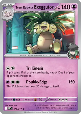 078/217 Team Rocket's Exeggutor - Rare Holo