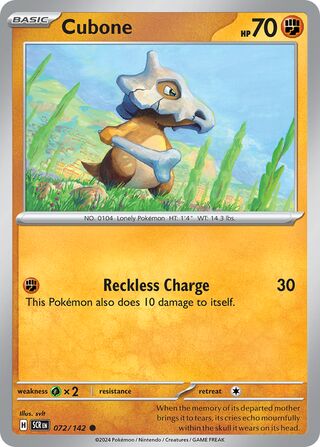 072/142 Cubone - Common Reverse Holo