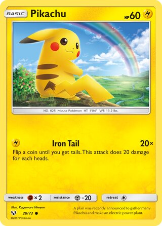 28/73 Pikachu - Common