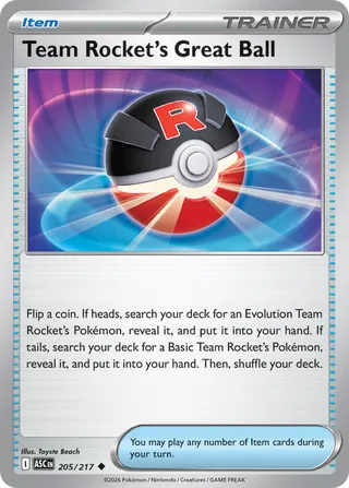 205/217 Team Rocket's Great Ball - Uncommon