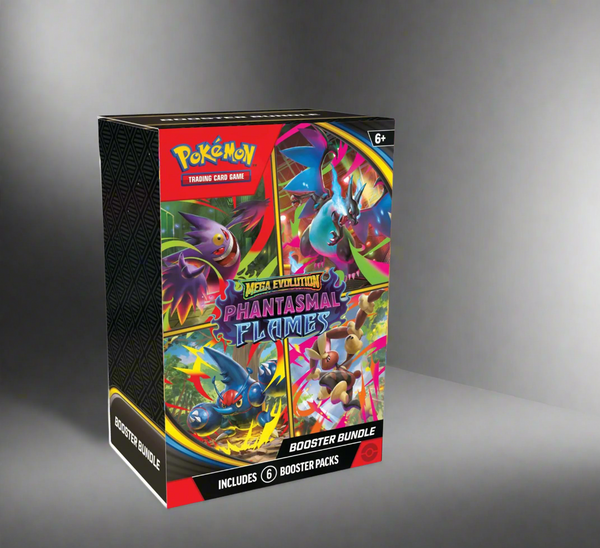 Pokémon trading card game booster bundle packaging with colorful designs on a white background