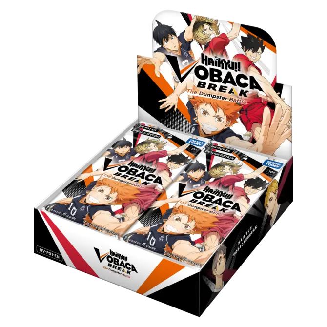 Haikyu!! VOBACA!! BREAK HV-P01 The Dumpster Battle Booster Box Vol.1, official angled view of open box