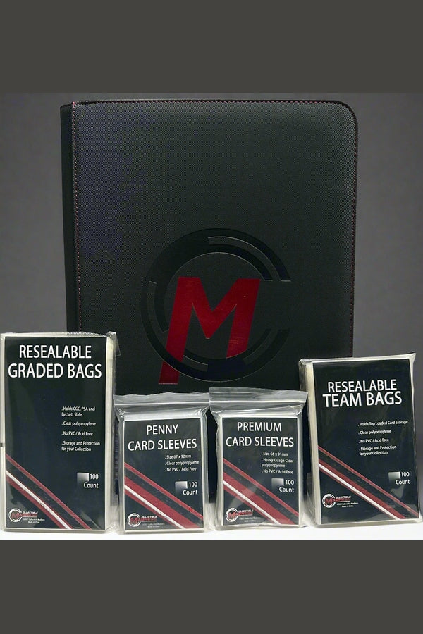 Premium Zipper Binder Black 9pkt Bundle - Collectible Madness