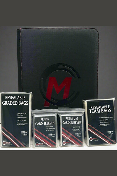 Premium Zipper Binder Black 9pkt Bundle - Collectible Madness