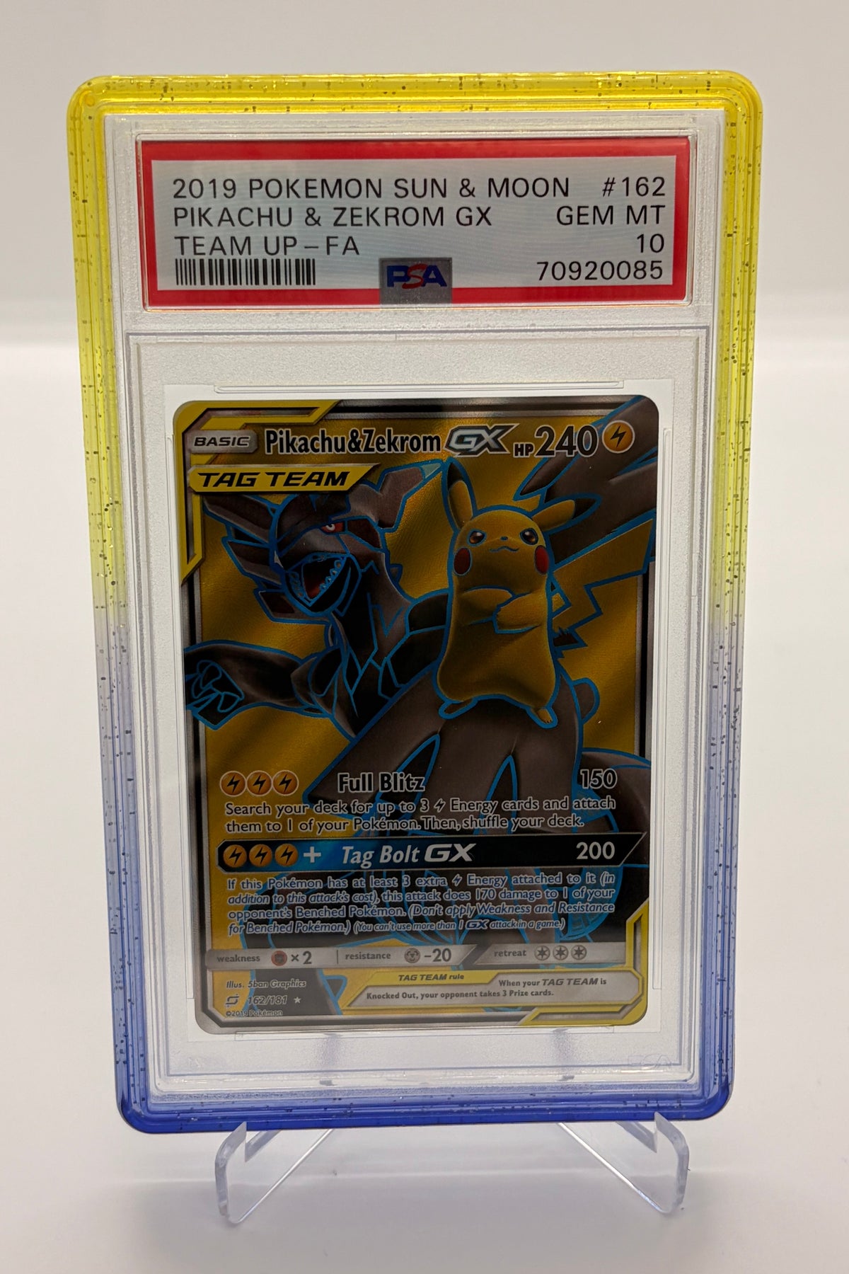 PSA 10 Pikachu & Zekrom GX 162/181 - Team Up - Full Art Rare