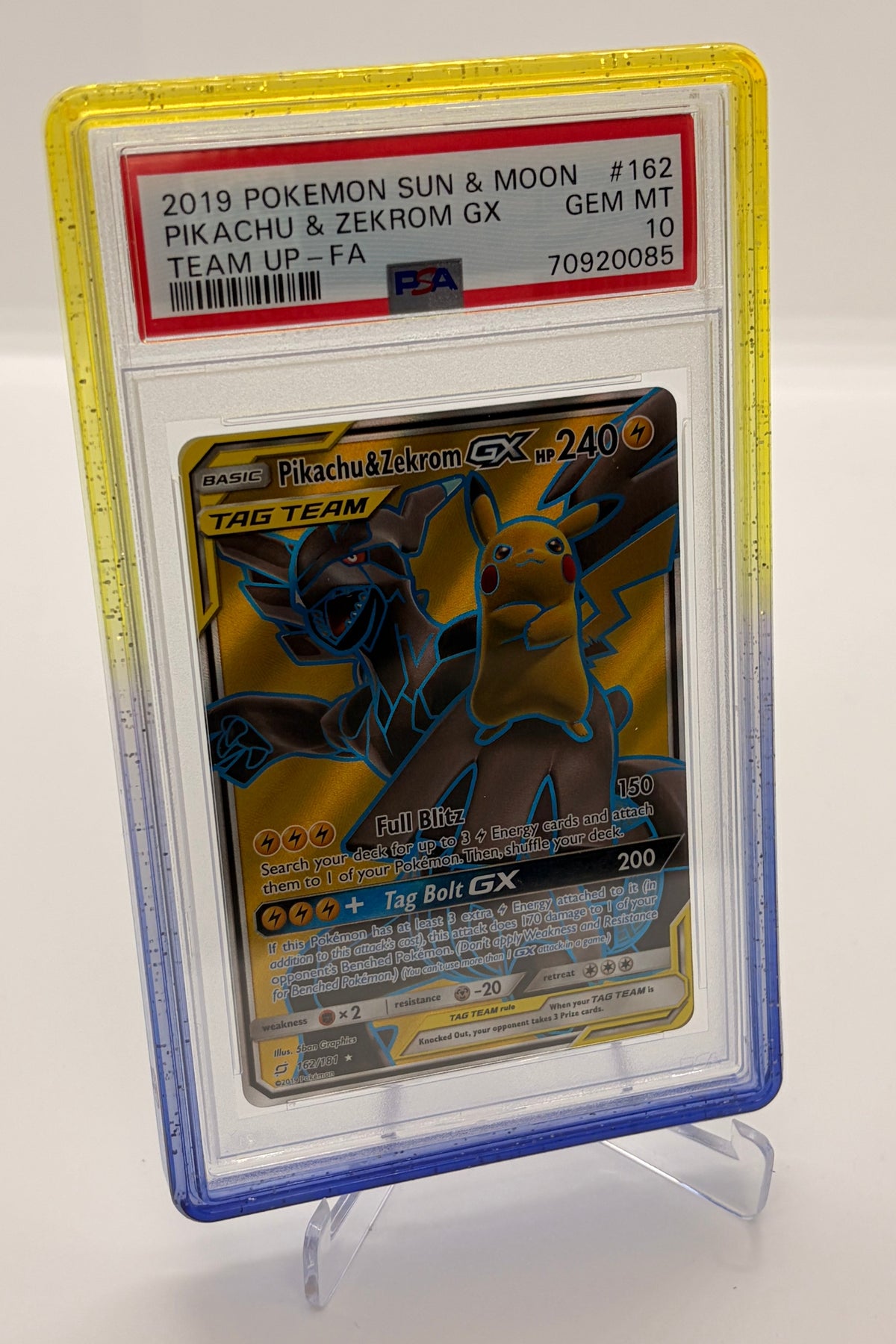 PSA 10 Pikachu & Zekrom GX 162/181 - Team Up - Full Art Rare
