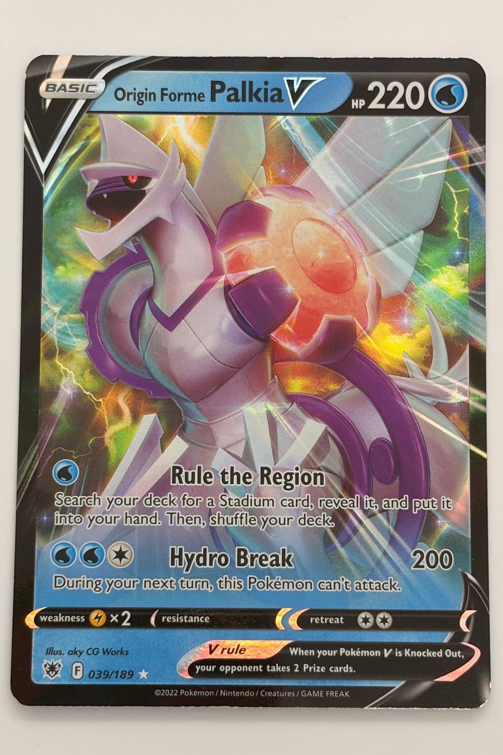 039/189 Origin Forme Palkia V - Rare Holo V LP