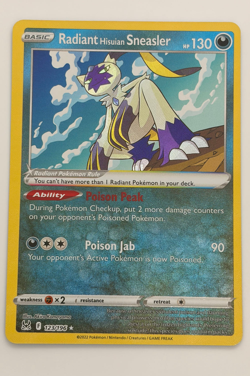 123/196 Radiant Hisuian Sneasler - Radiant Rare