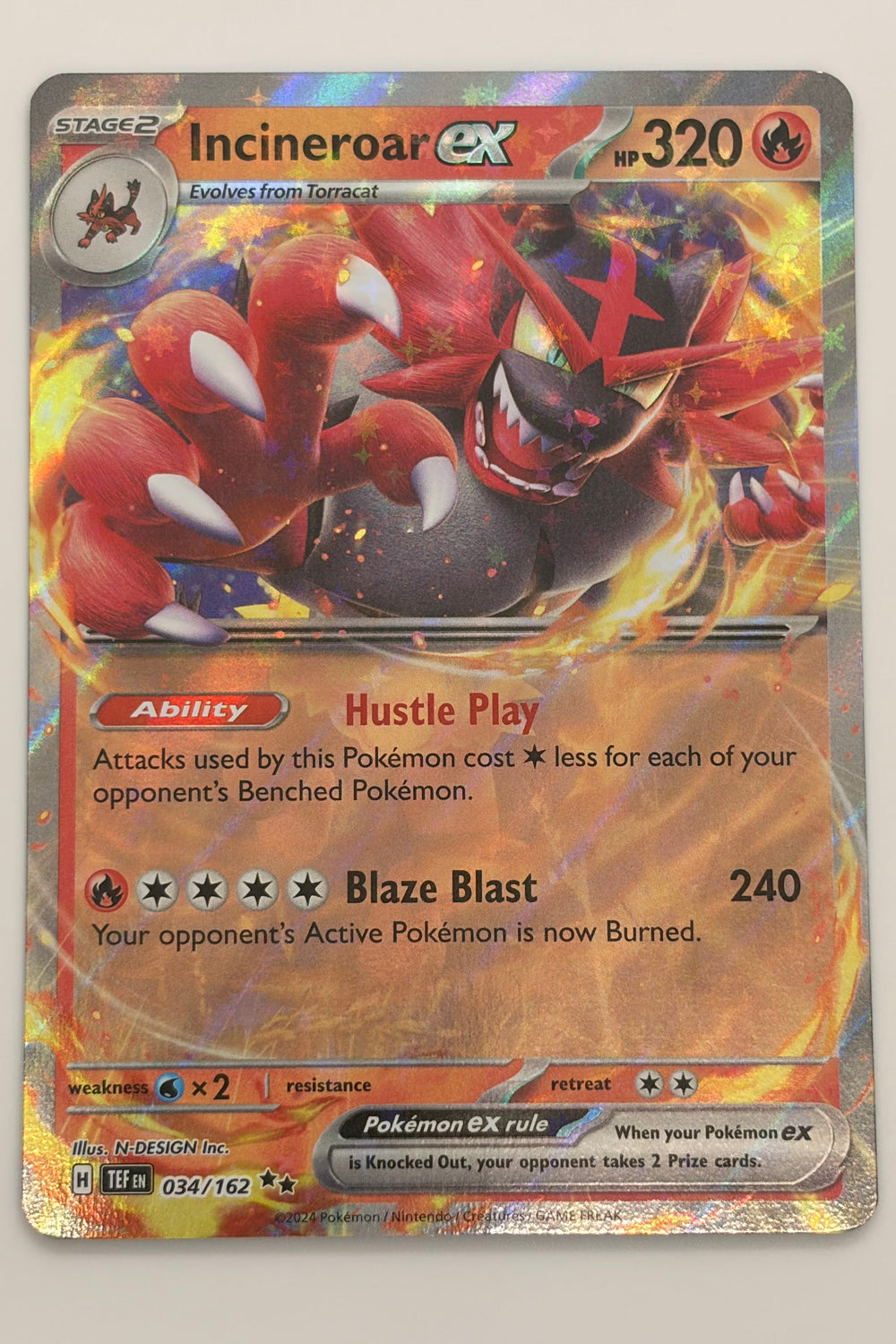 034/162 Incineroar ex - Double Rare