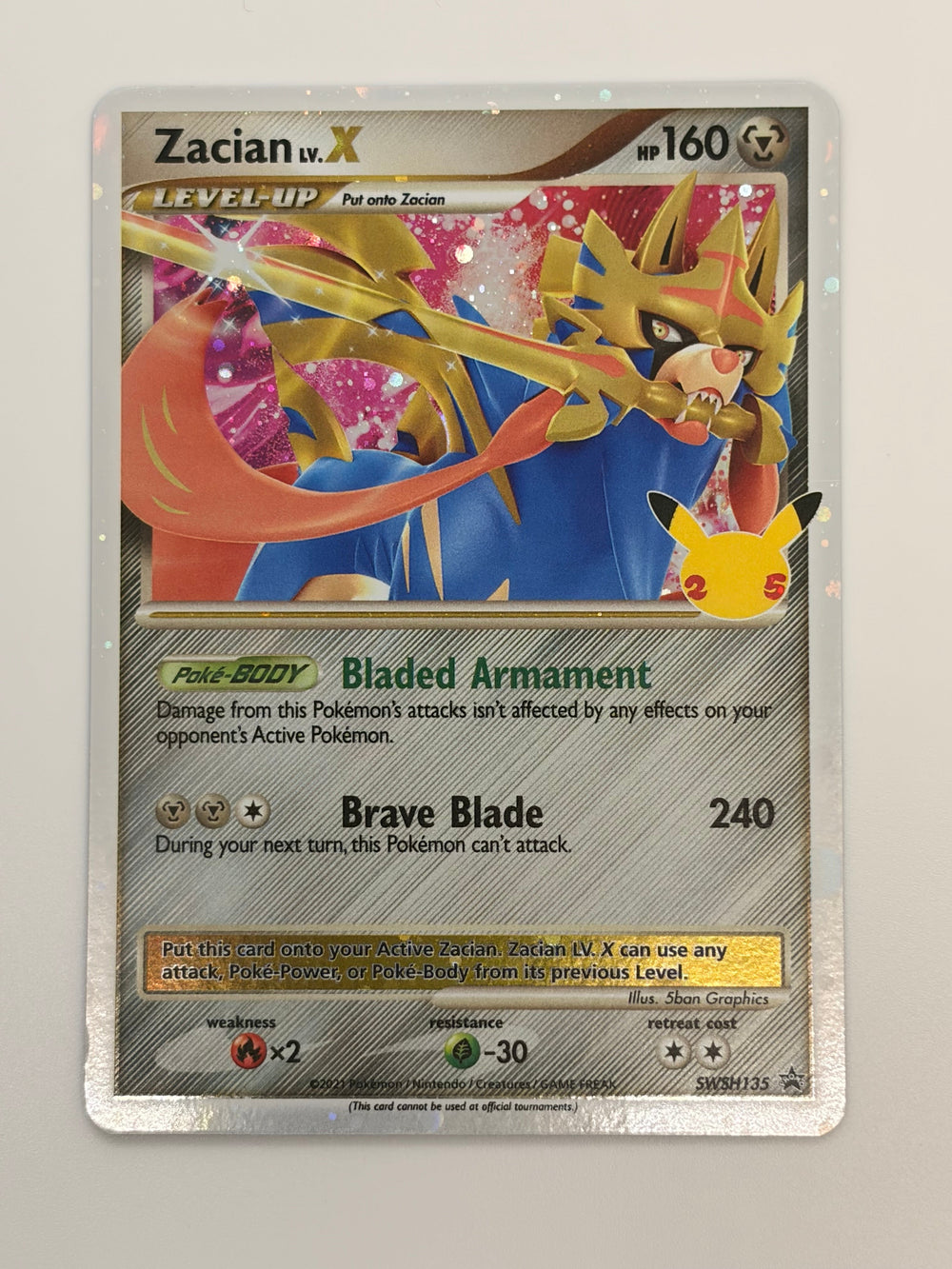 Zacian LV.X SWSH135 SWSH Black Star Promo NM