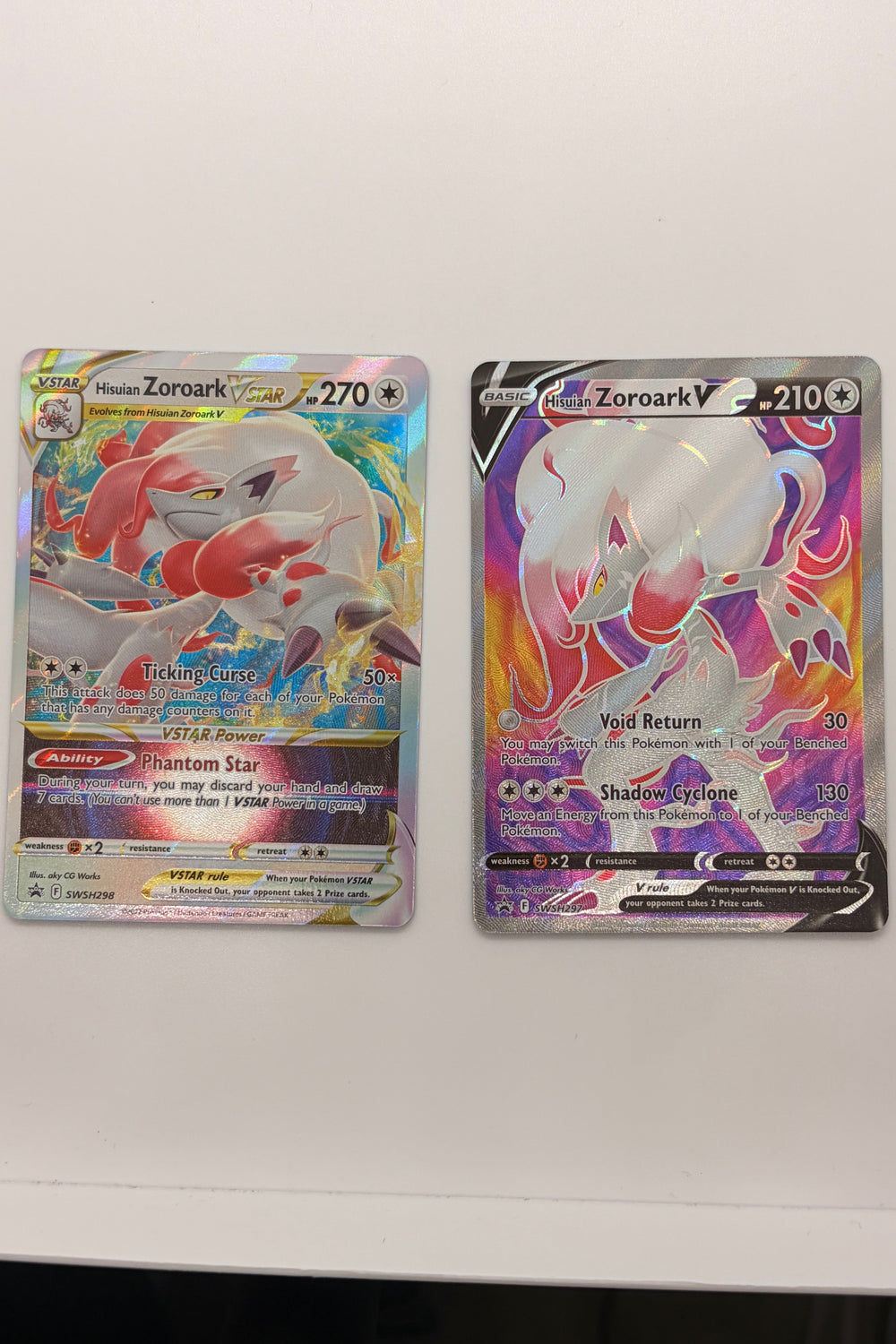 Zoroark Vstar & V - SWSH298 & 297 - Black Star Promo NM