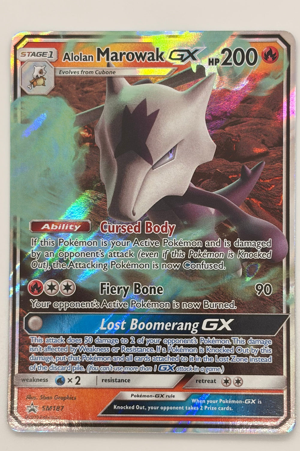 Alolan Marowak GX SM187 Sun & Moon Promo NM