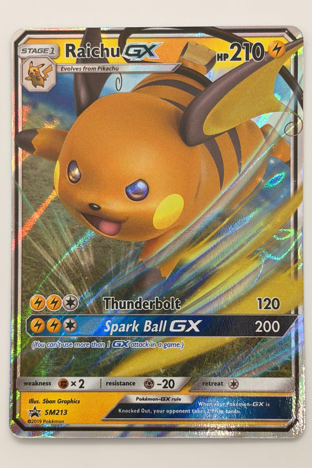 Raichu GX SM213 Sun & Moon Promo NM