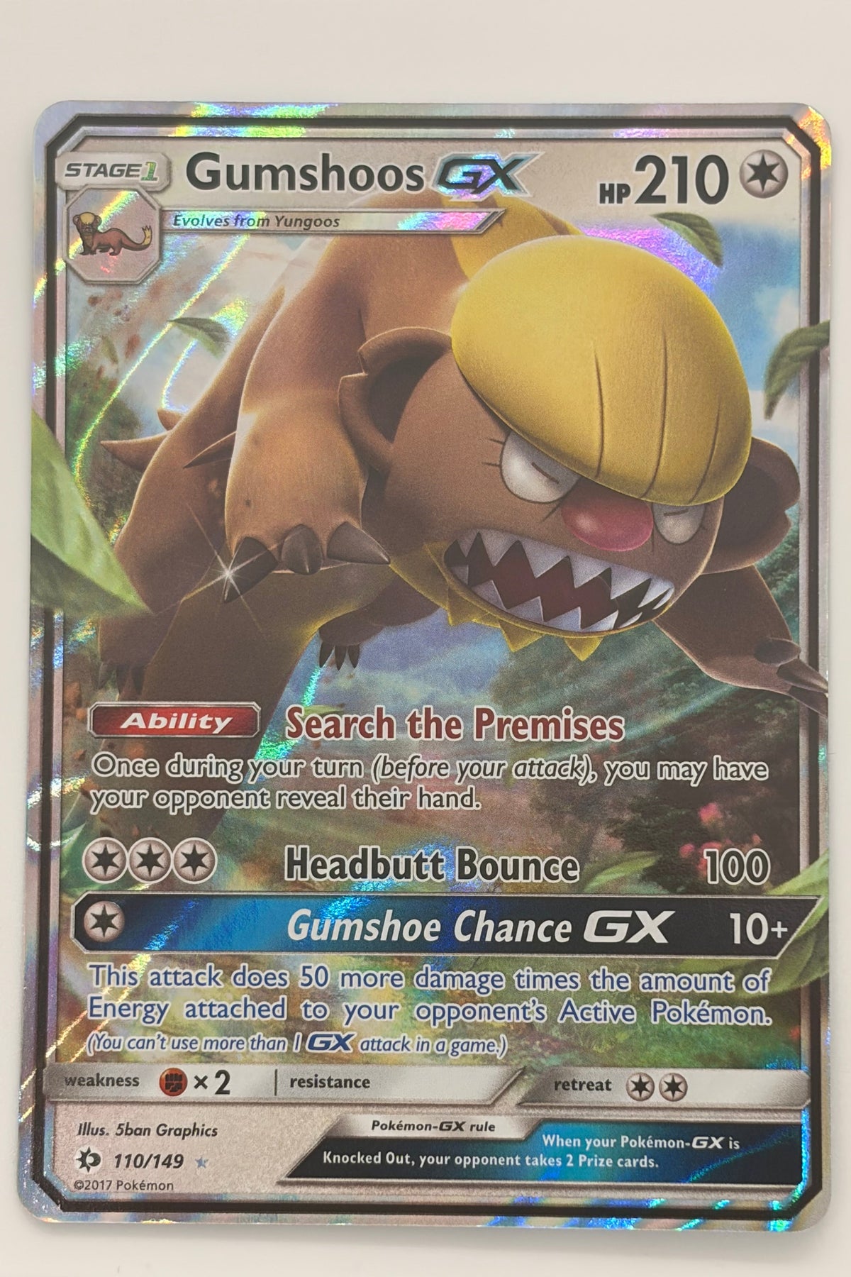 Gumshoos GX 110/149 Sun & Moon Ultra Rare NM