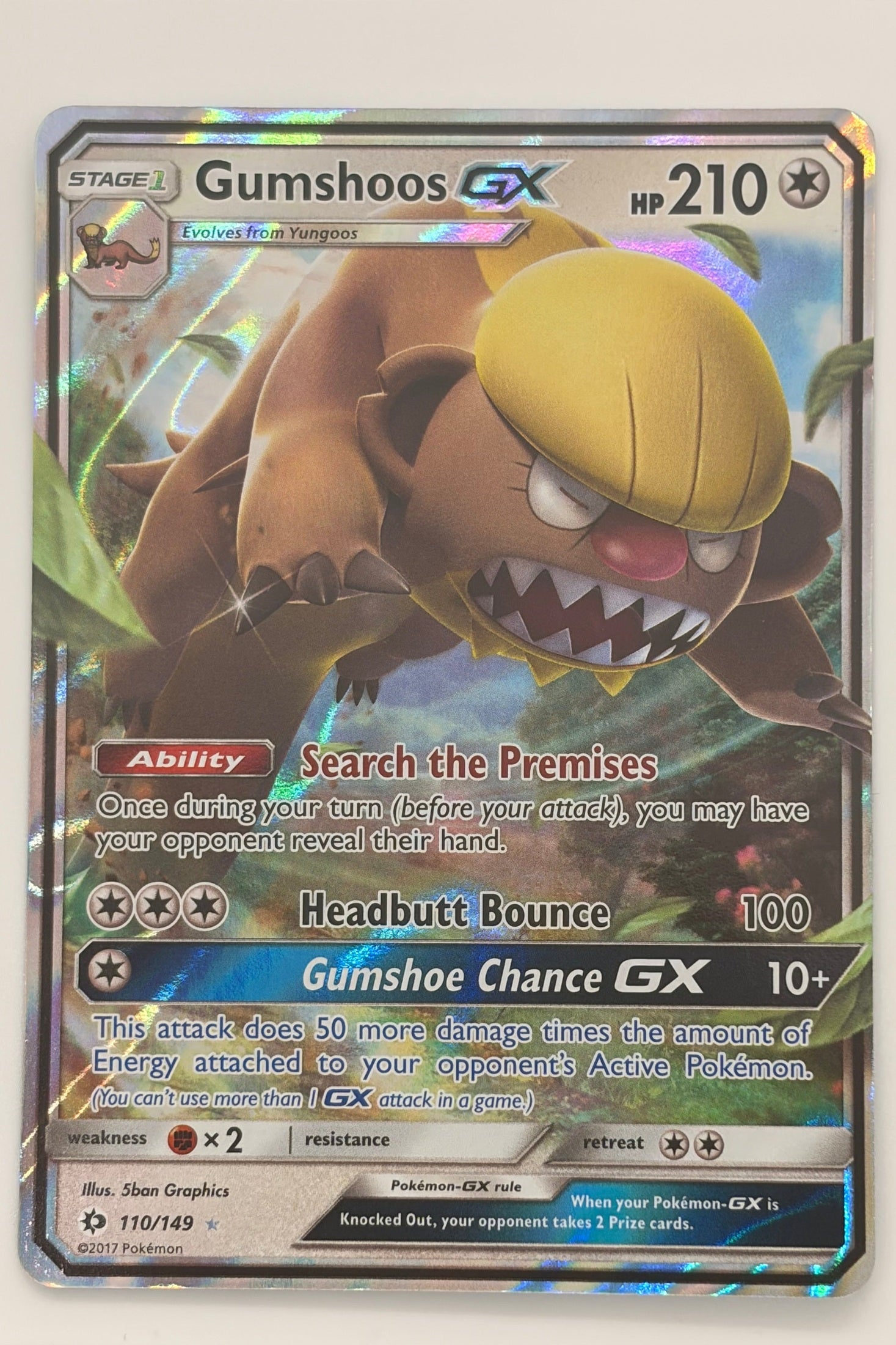 Gumshoos GX 110/149 Sun & Moon Ultra Rare NM