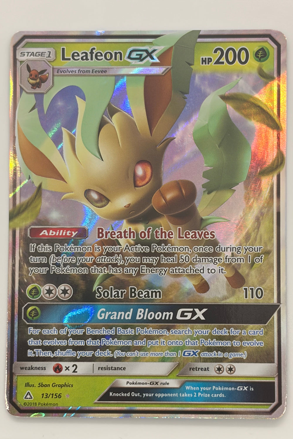 Leafeon GX 13/156 Ultra Prism Ultra Rare NM