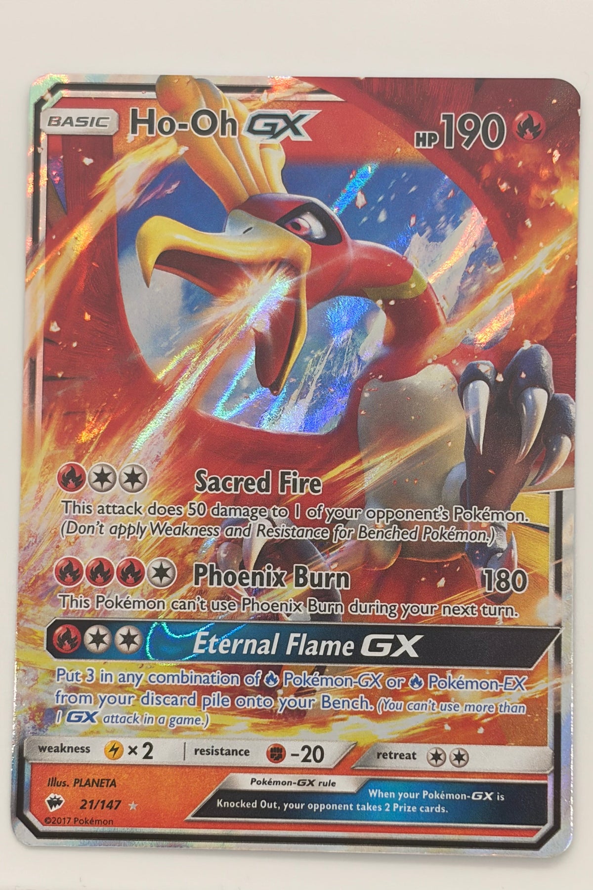 Ho-oh GX 21/147 Burning Shadows Ultra Rare NM