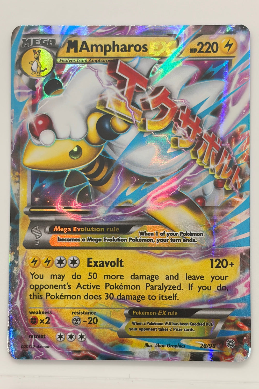 M Ampharos EX 28/98 Ancient Origins Ultra Rare LP