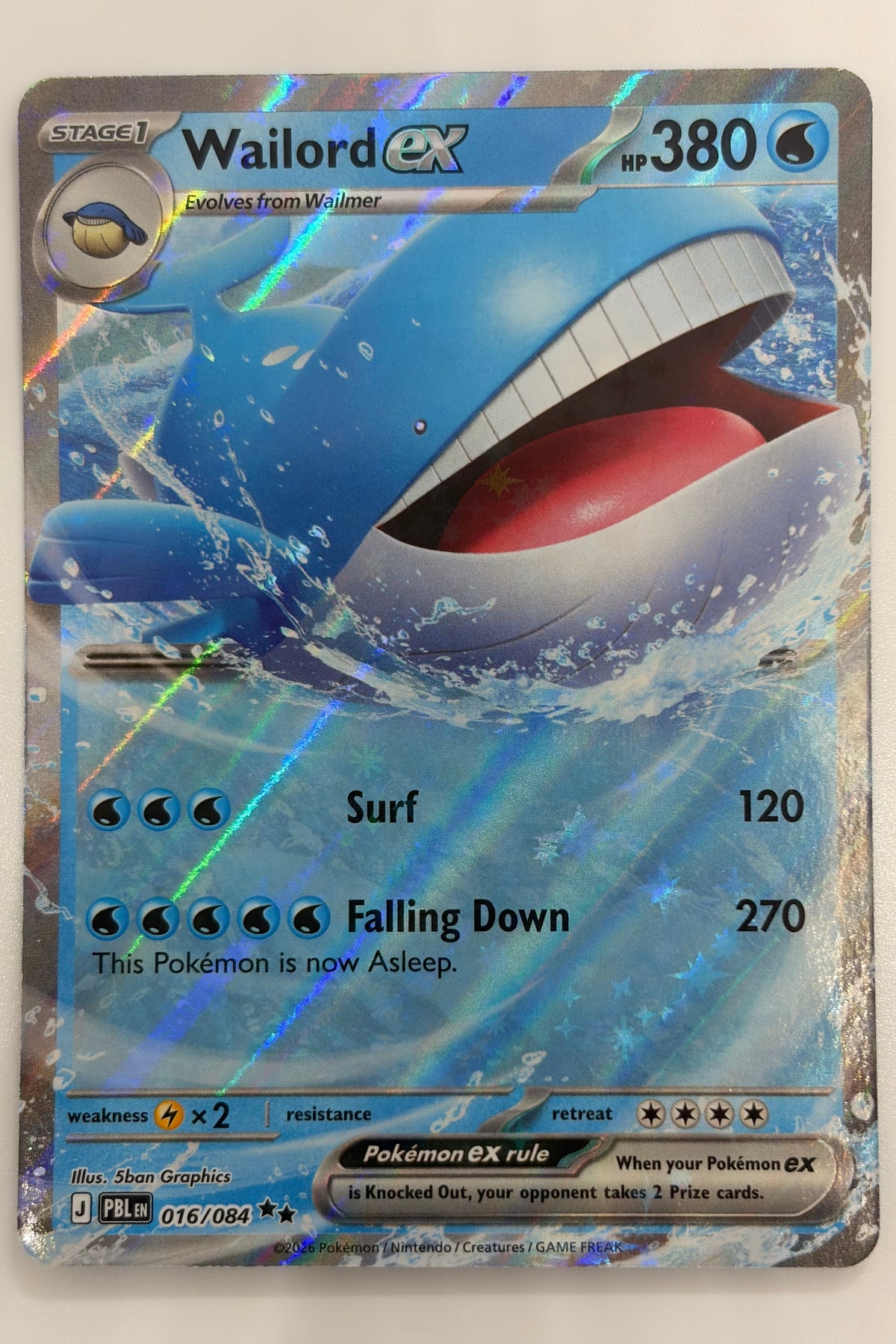 016/084 Wailord ex - Double Rare