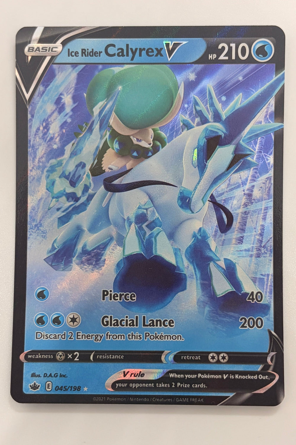 045/198 Ice Rider Calyrex V - Rare Holo V
