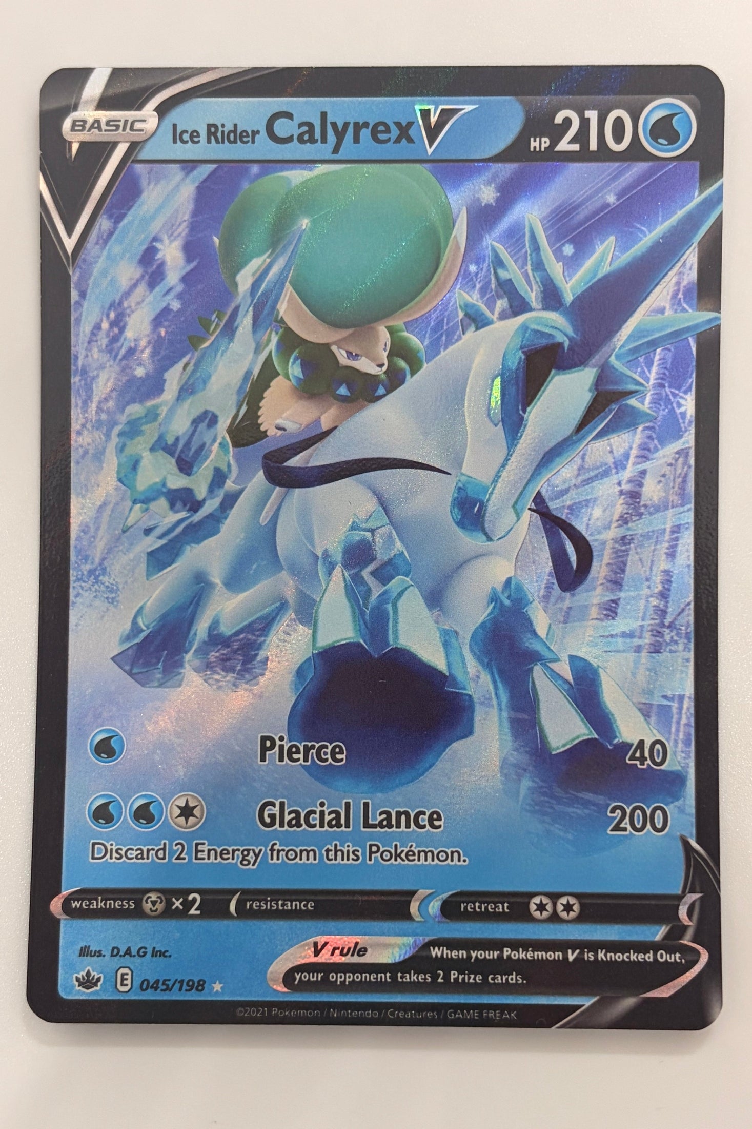045/198 Ice Rider Calyrex V - Rare Holo V